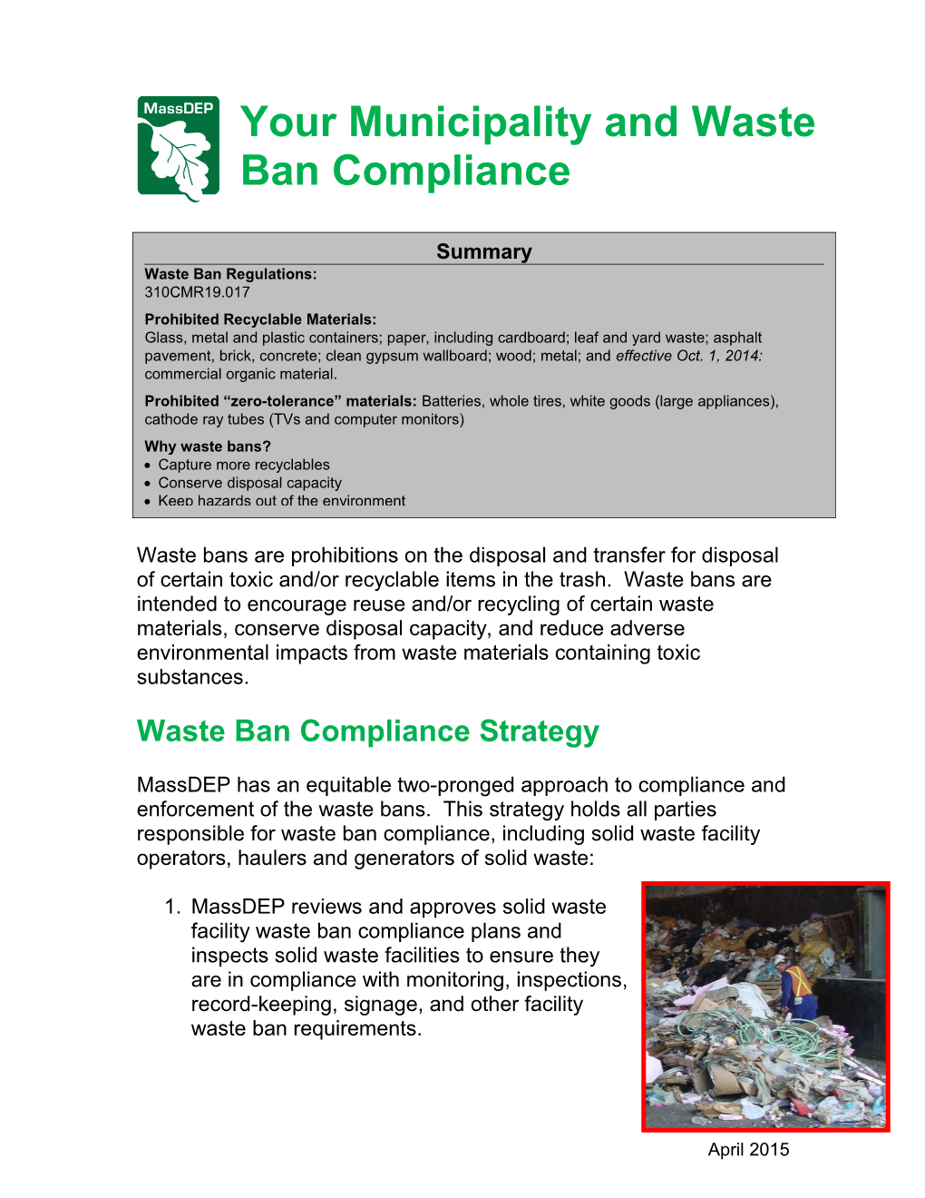 Waste Ban Compliance Strategy