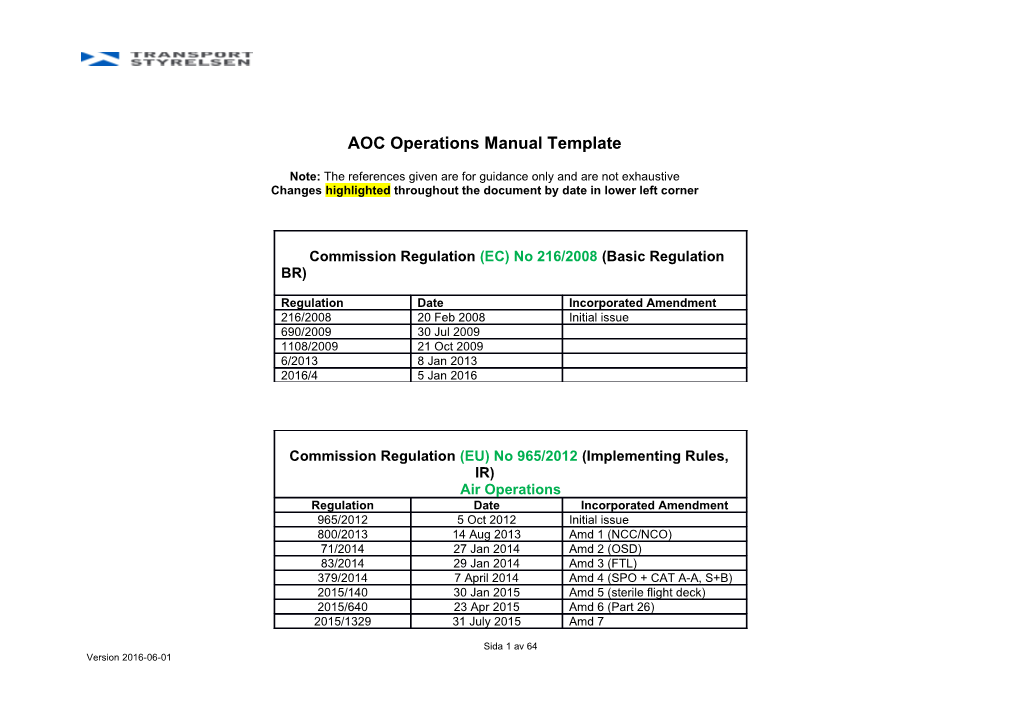 AOC Operations Manual Template