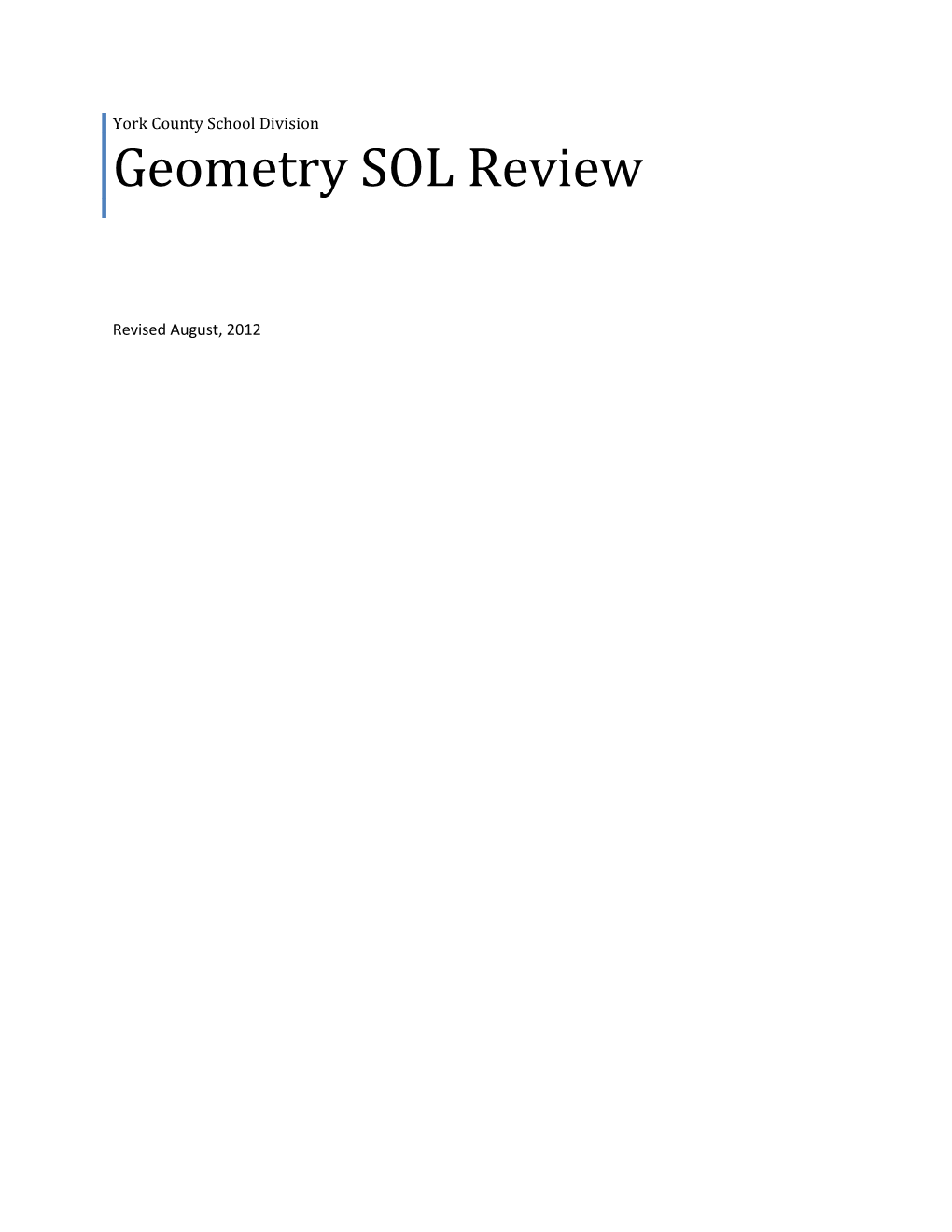Geometry SOL Review