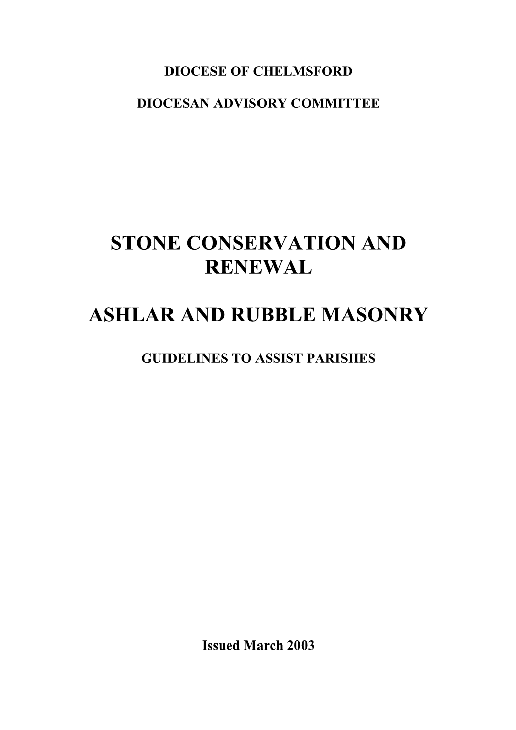 Ashlar and Rubble Masonry