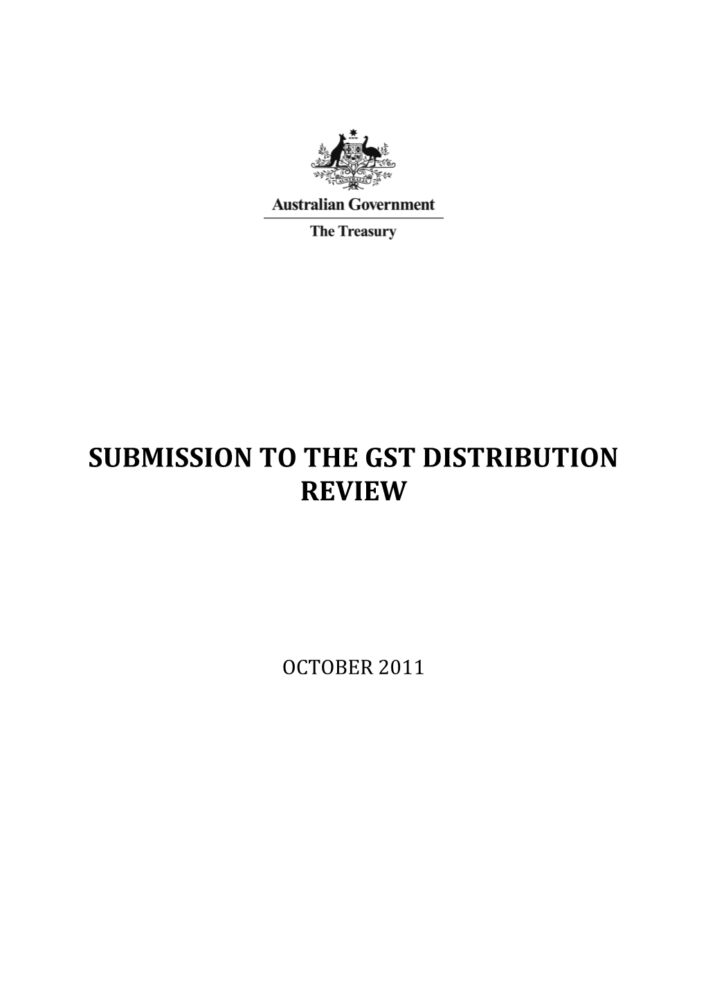 Submission to the Gst Distribution Review