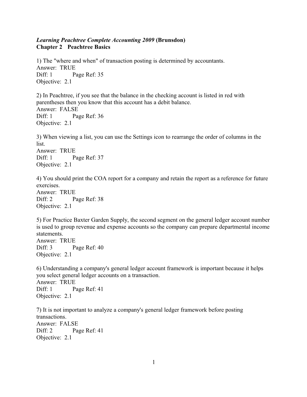 Learning Peachtree Complete Accounting 2009 (Brunsdon)