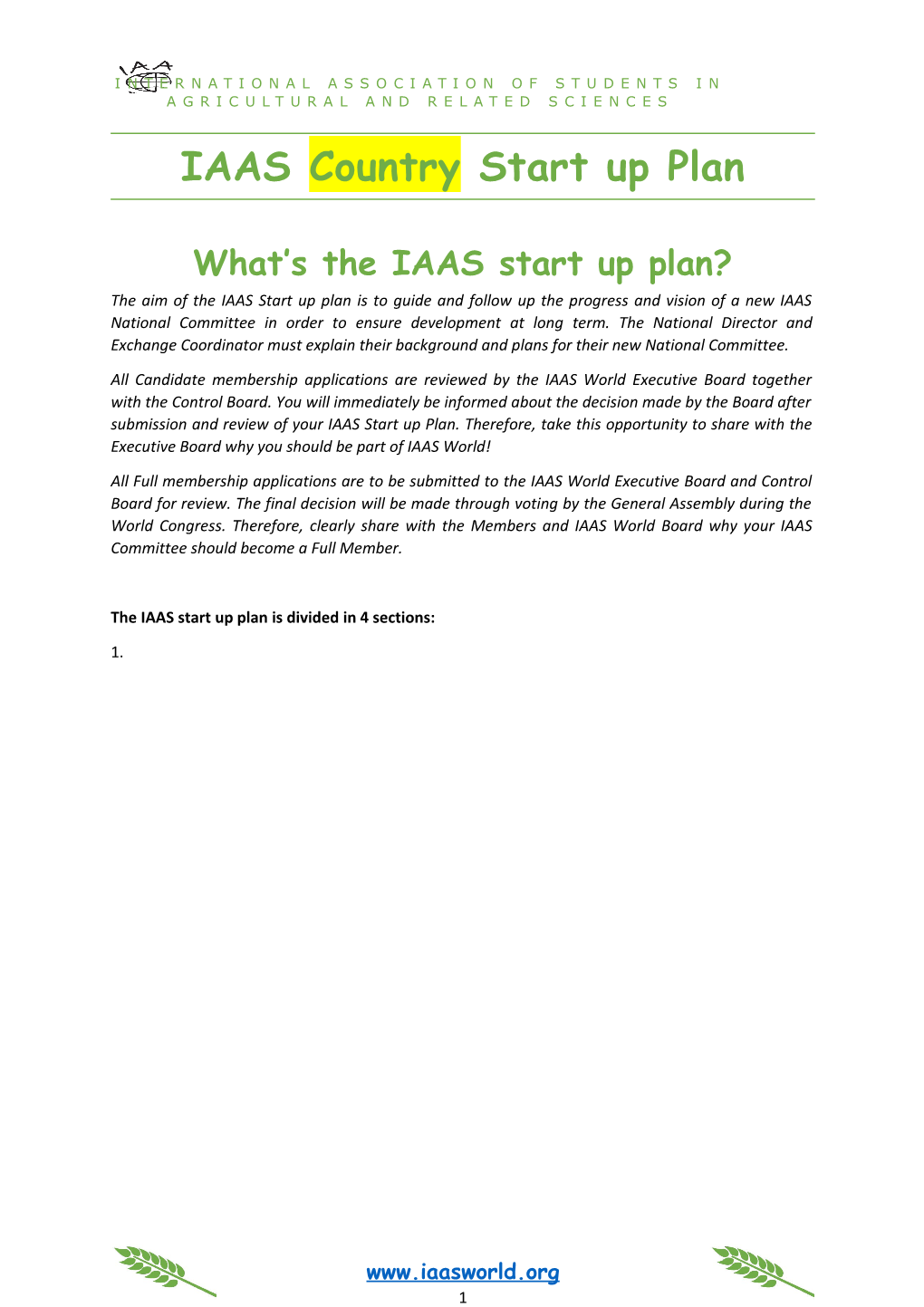What S the IAAS Start up Plan?