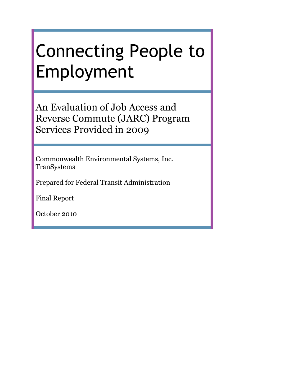 Connecting People to Employment
