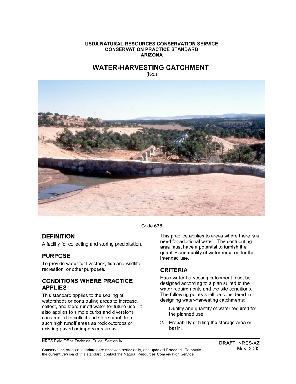 Water-Harvesting Catchment 636