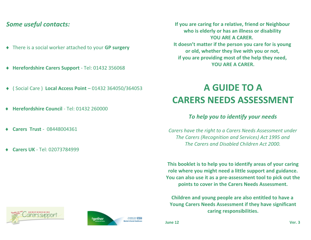 Carers Have the Right to a Carers Needs Assessment Under