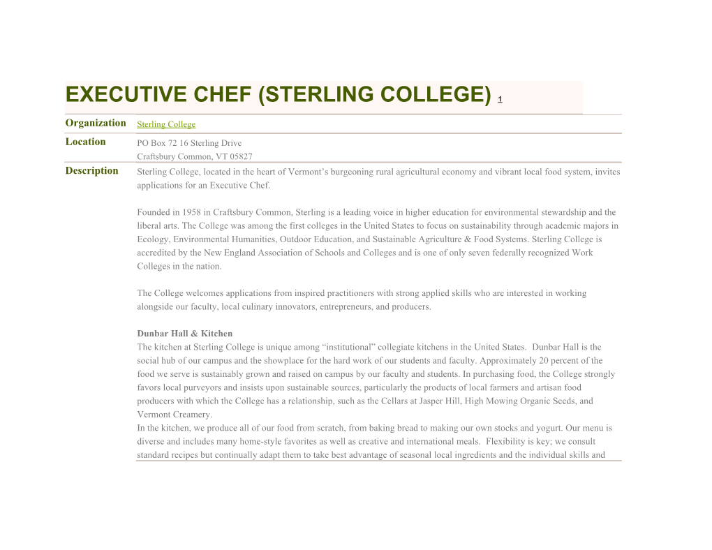 Executive Chef (Sterling College) 1