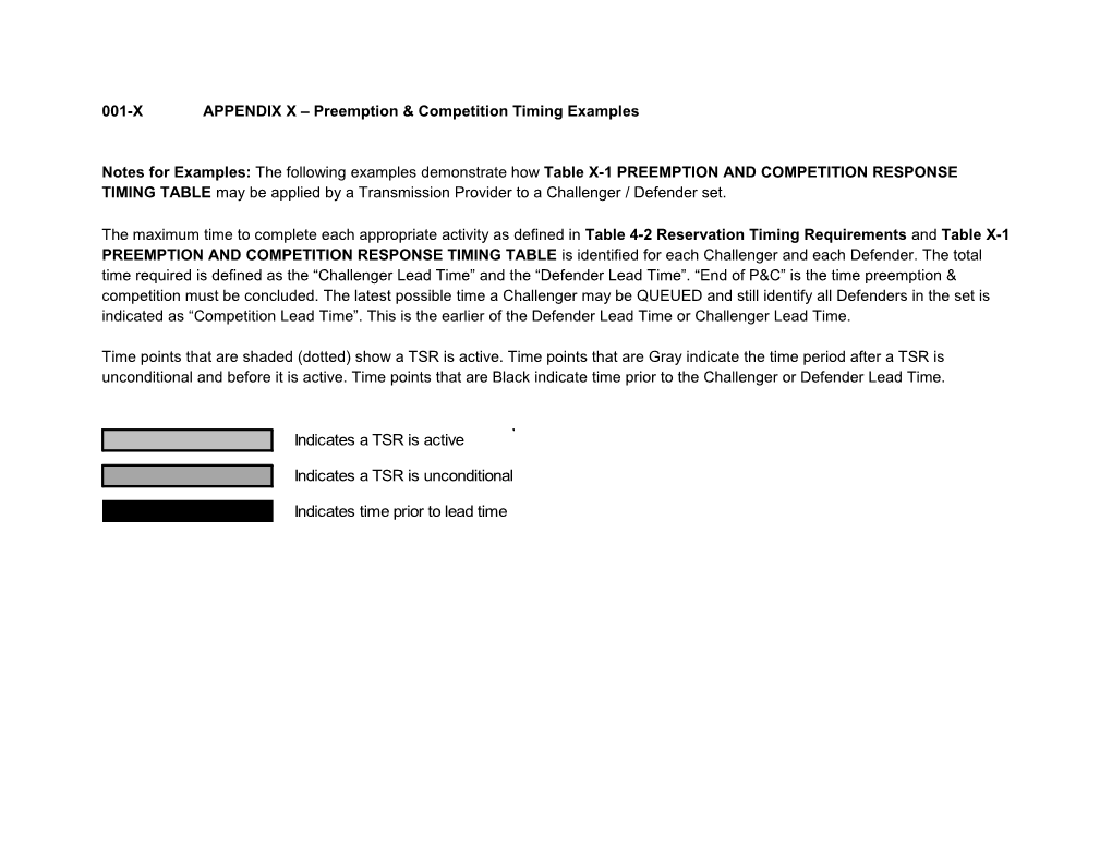 001-X APPENDIX X Preemption & Competition Timing Examples