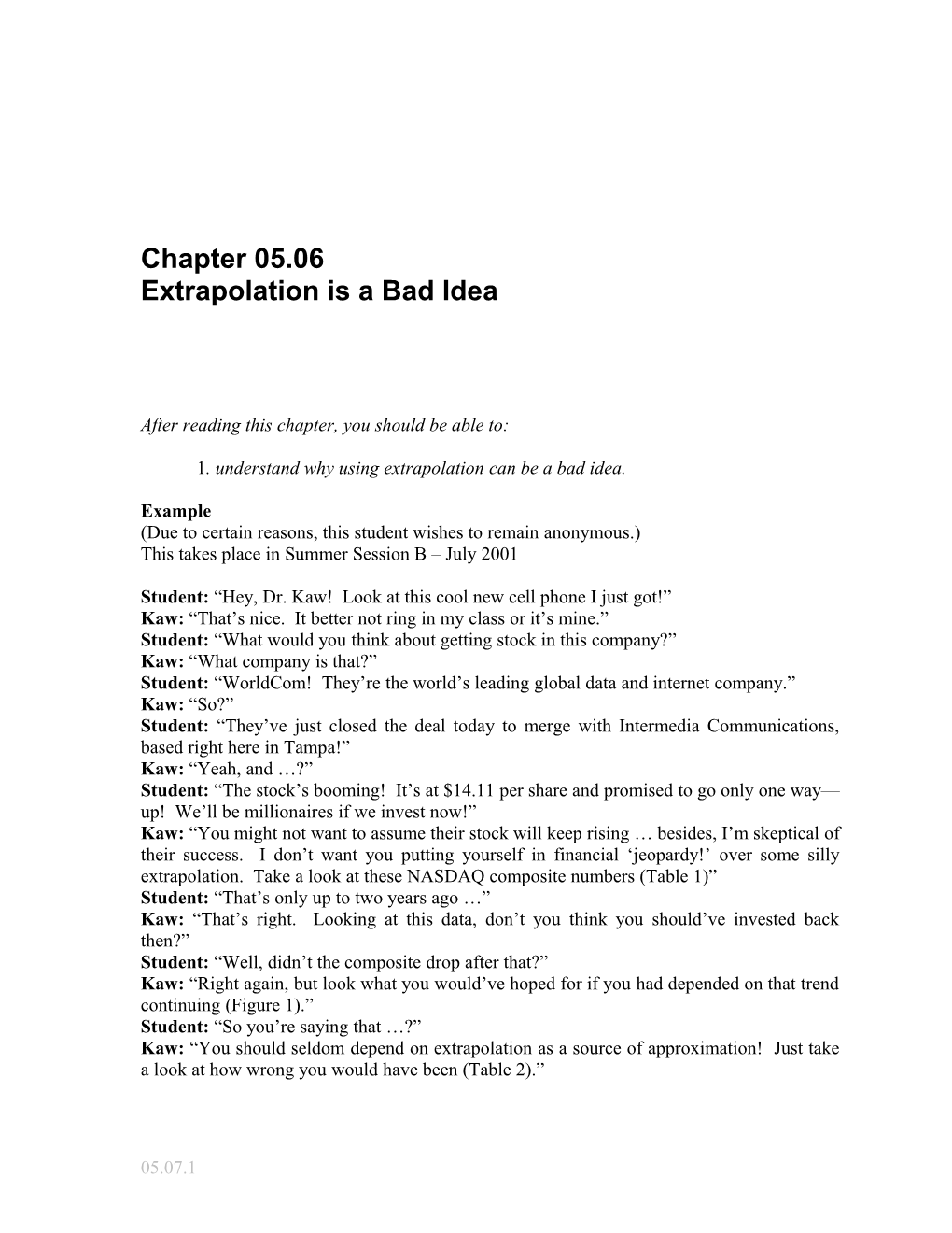Extrapolation Example Textbook Notes: Interpolation: General Engineering