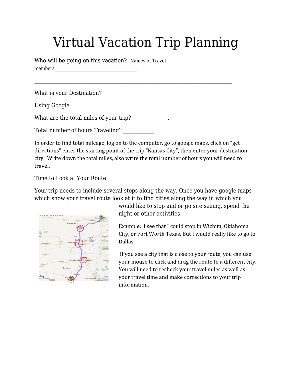 Virtual Vacation Trip Planning