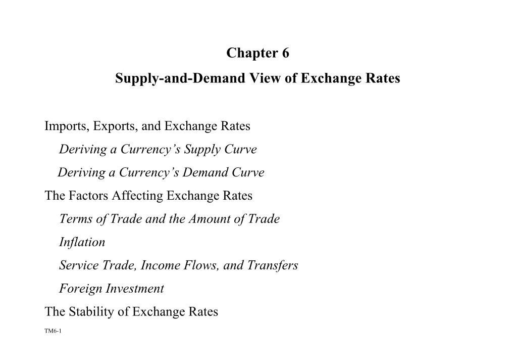 Supply-And-Demand View of Exchange Rates