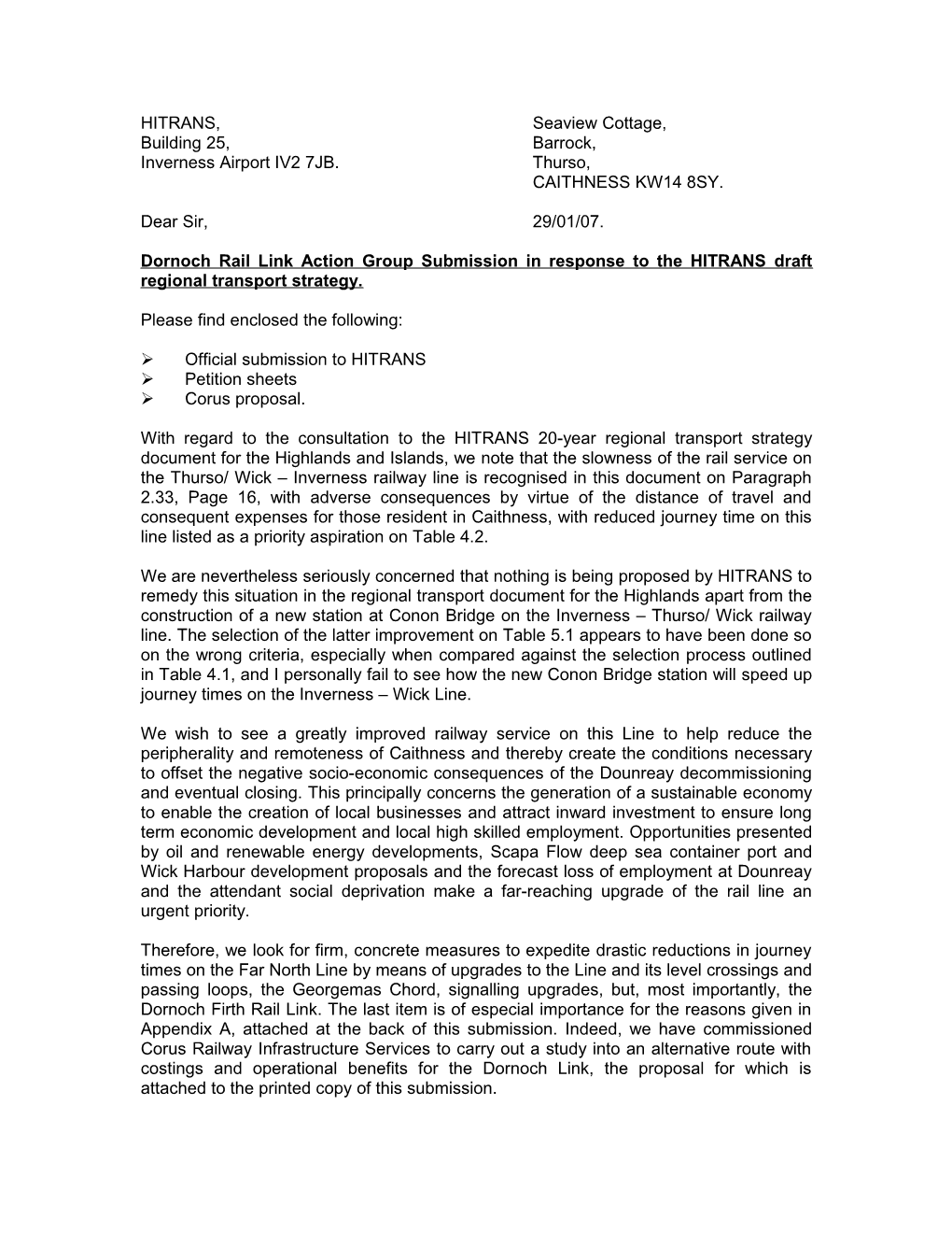 UK Atomic Energy Authority Submission in Response to the HITRANS Draft Regional Transport