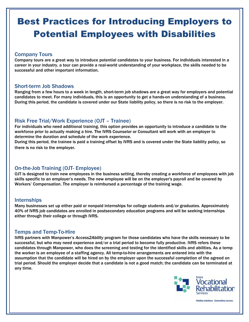 Best Practices for Introducing Employers to Potential Employees with Disabilities