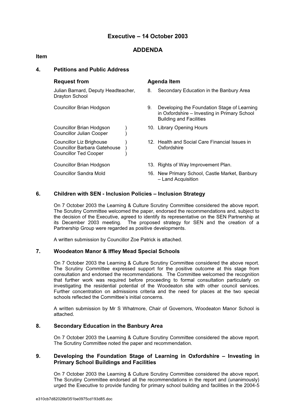 4.Petitions and Public Address