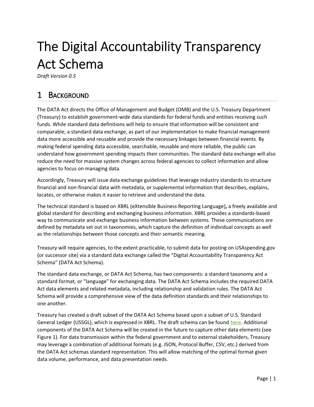 The Digital Accountability Transparency Act Schema