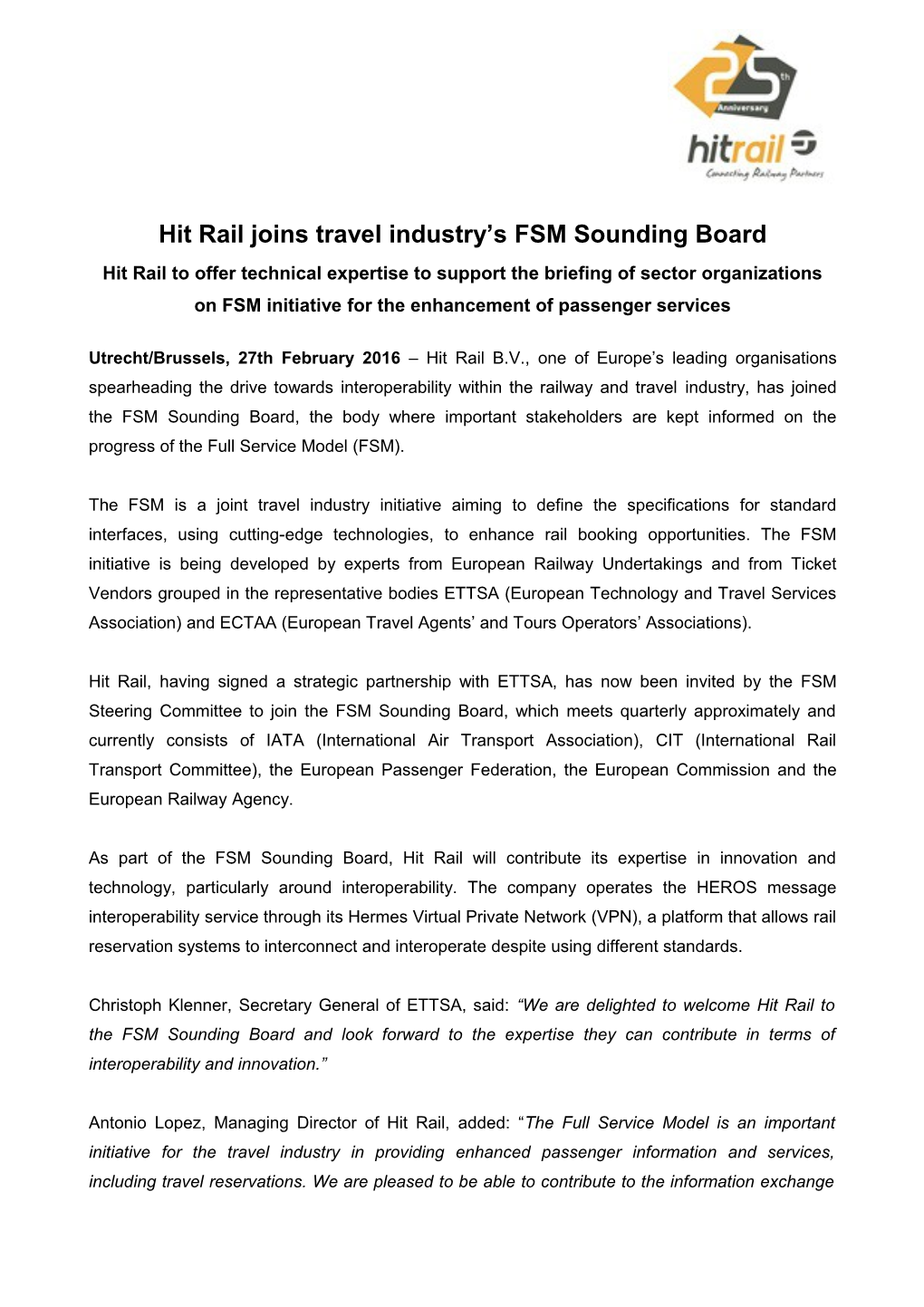 Hit Rail Helps Modernize the European Rail Distribution