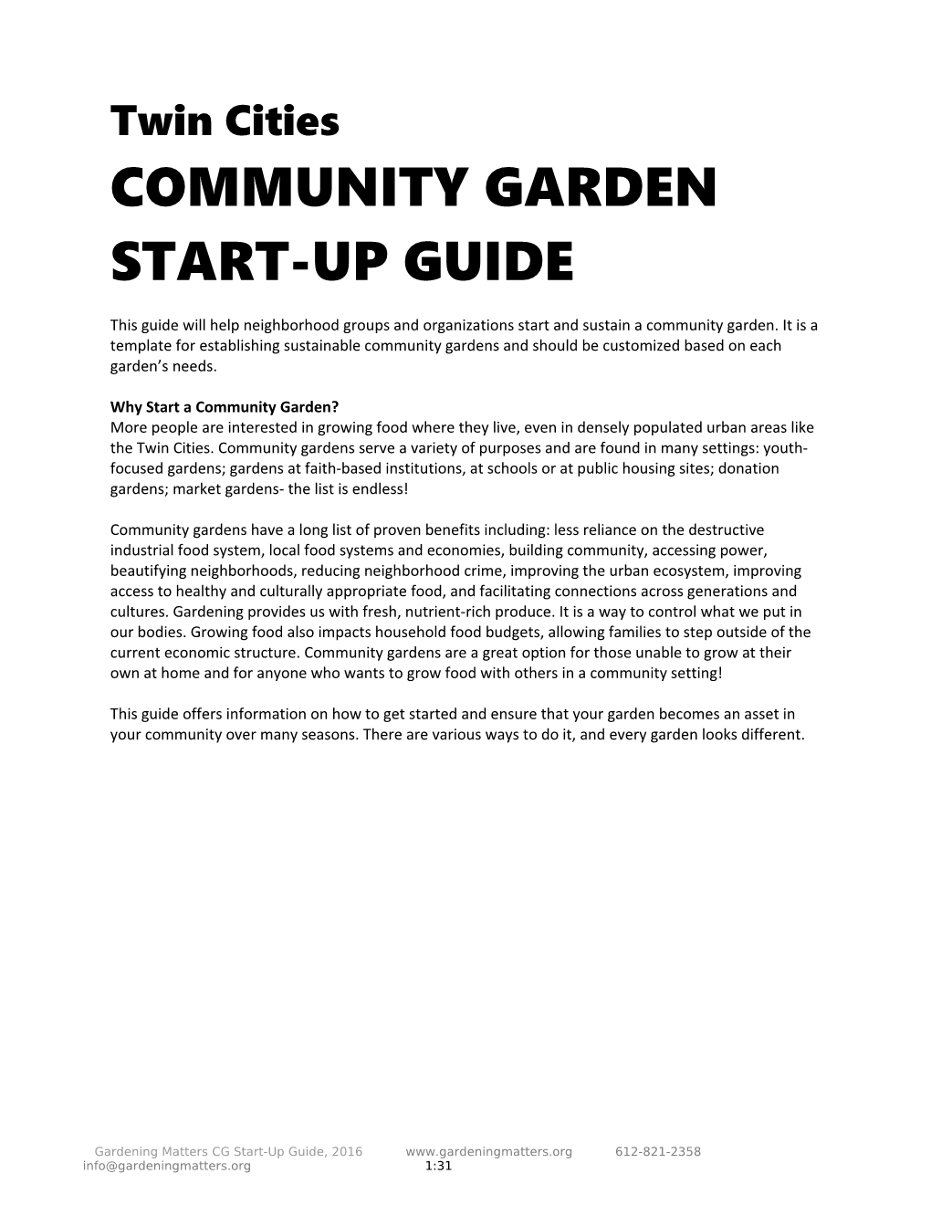 Communitygarden Start-Up Guide