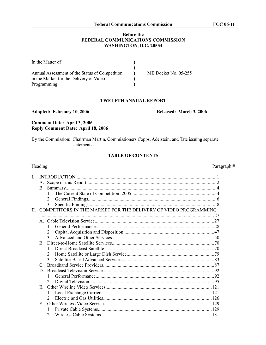 Federal Communications Commissionfcc 06-11