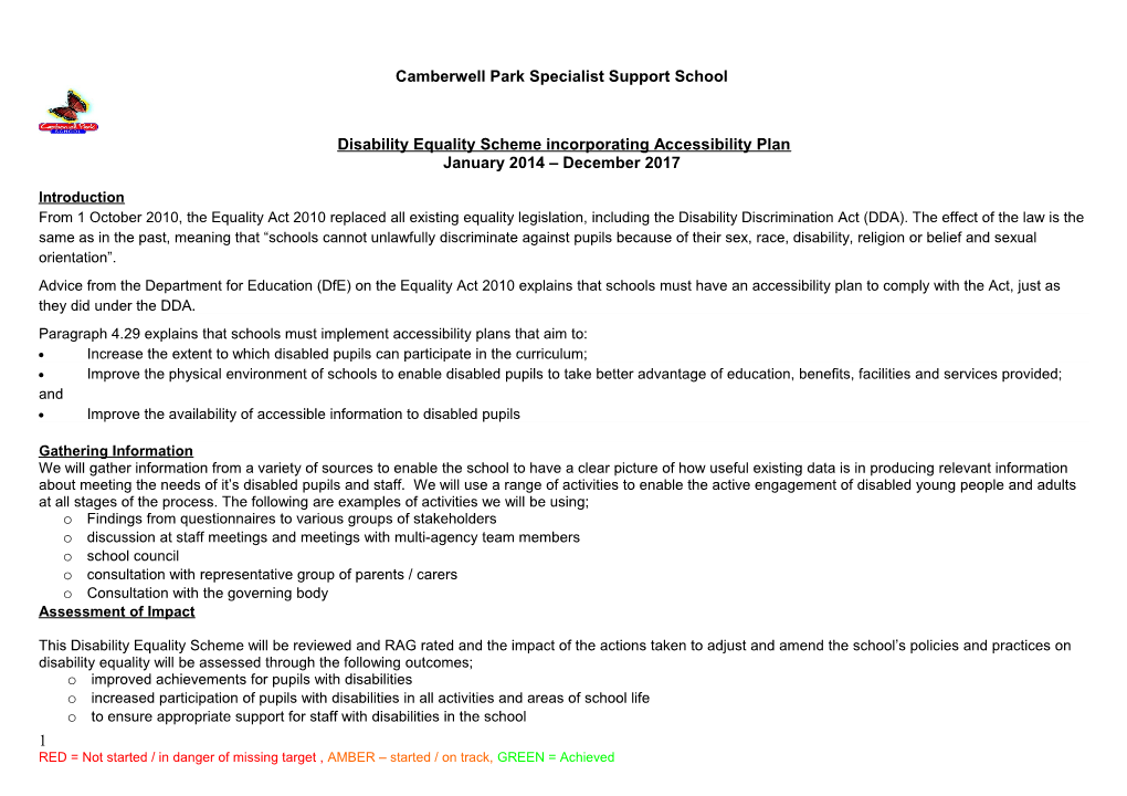 Disability Equality Scheme Incorporating Accessibility Plan