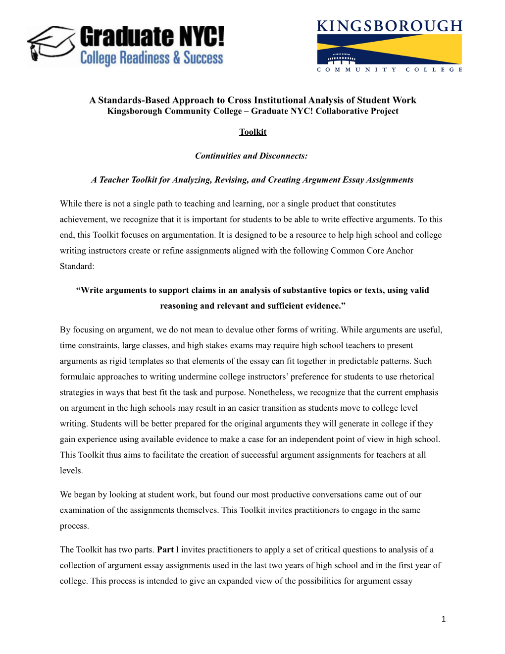 A Standards-Based Approach to Cross Institutional Analysis of Student Work