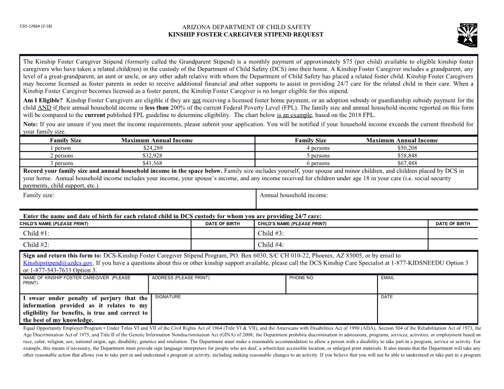 Grandparent Stipend Eligibility