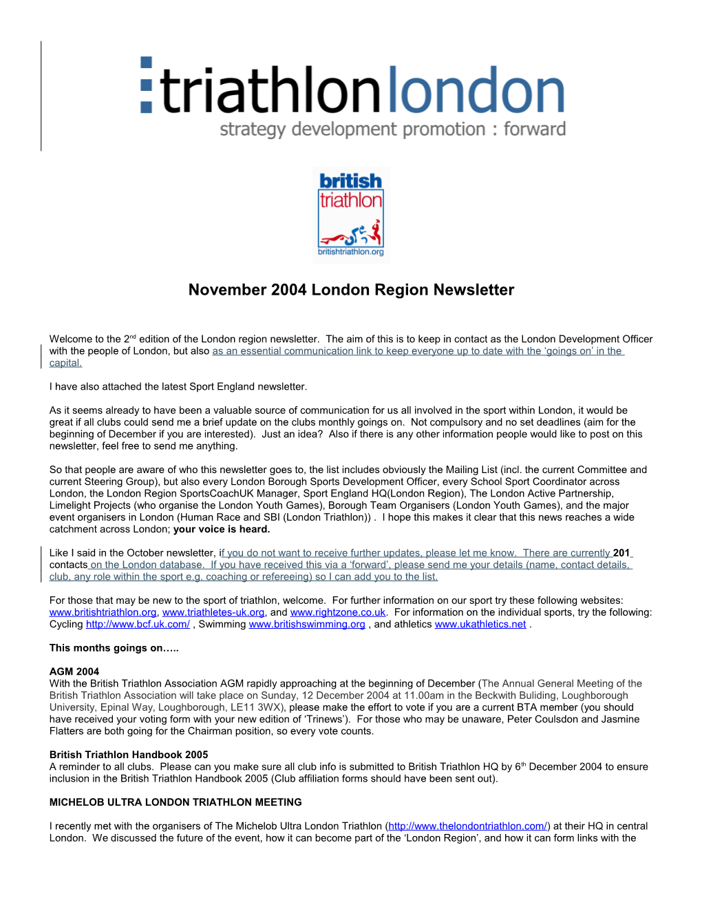 November 2004 London Region Newsletter