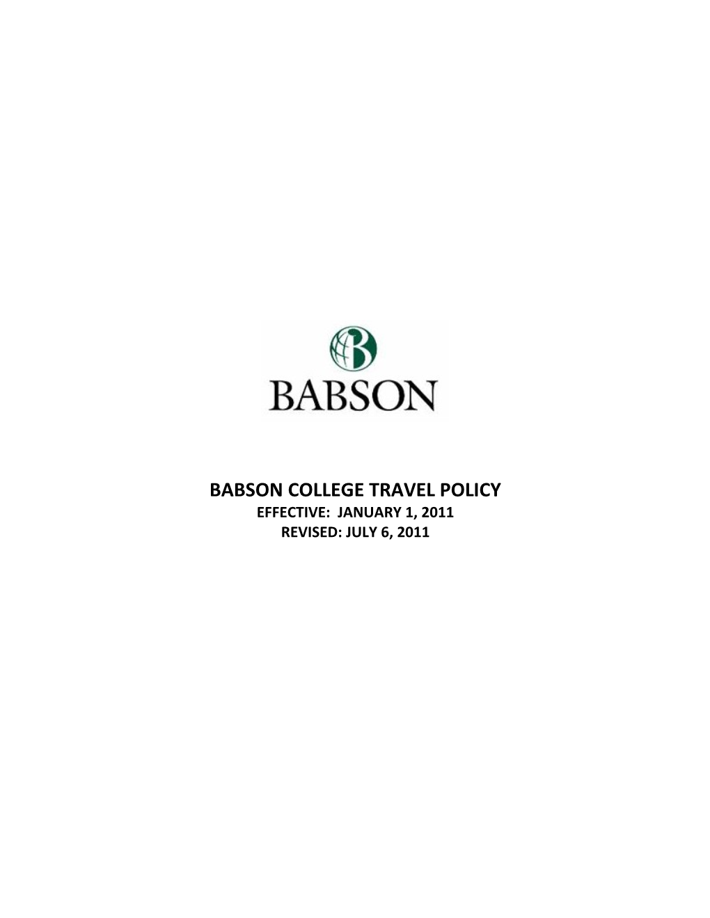 Babson College Travel Policy