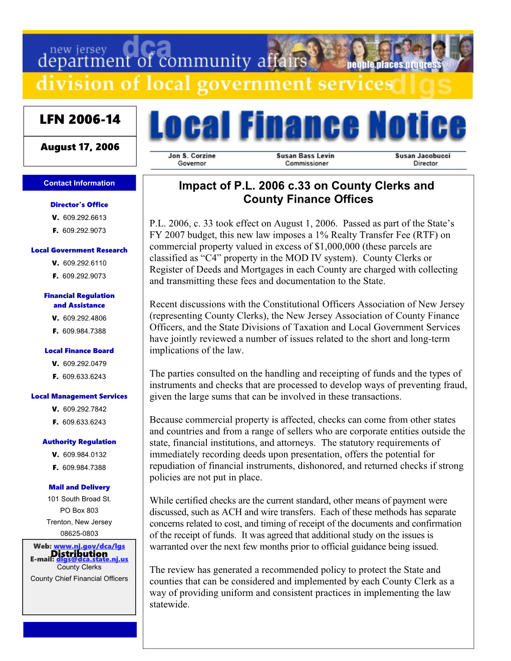 Local Finance Notice 2006-14August 17, 2006Page 1