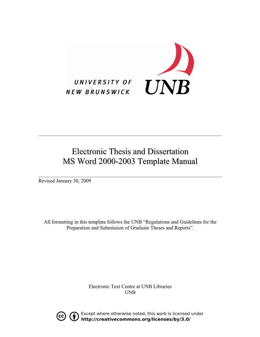 Electronic Thesis and Dissertation