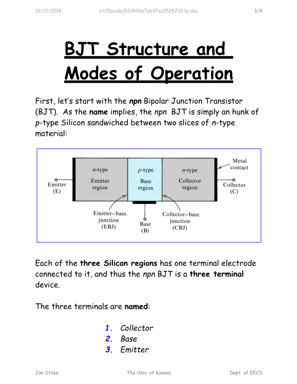 BJT Structure And