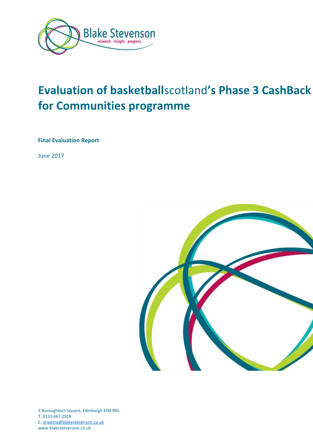 Evaluation of Basketballscotland S Phase 3 Cashback for Communities Programme