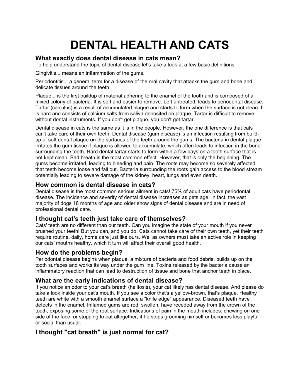 What Exactly Does Dental Disease in Cats Mean?