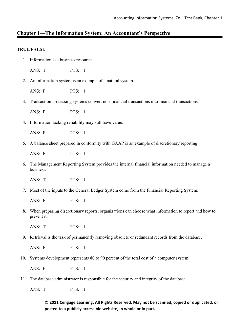 Chapter 1 the Information System: an Accountant S Perspective