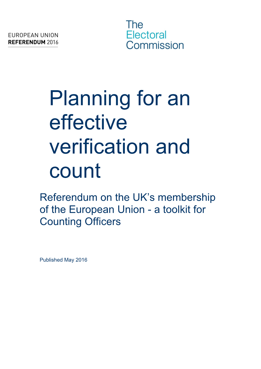 EU Ref Verification and Count Toolkit