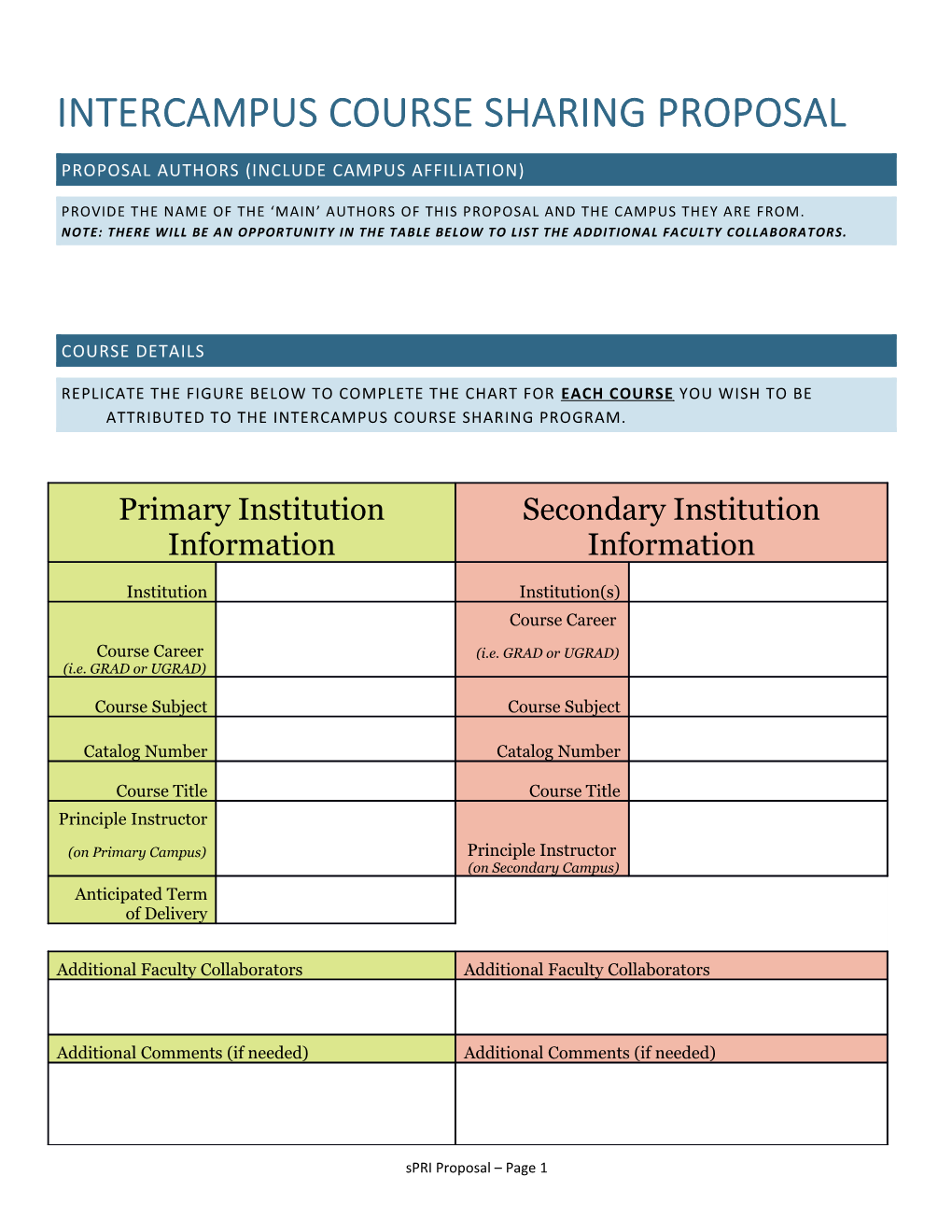 Proposal Authors (Include Campus Affiliation)