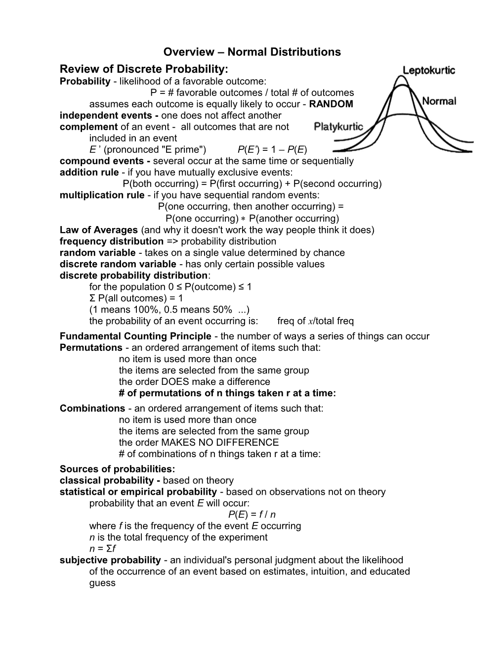 Probability -Likelihood of a Favorable Outcome