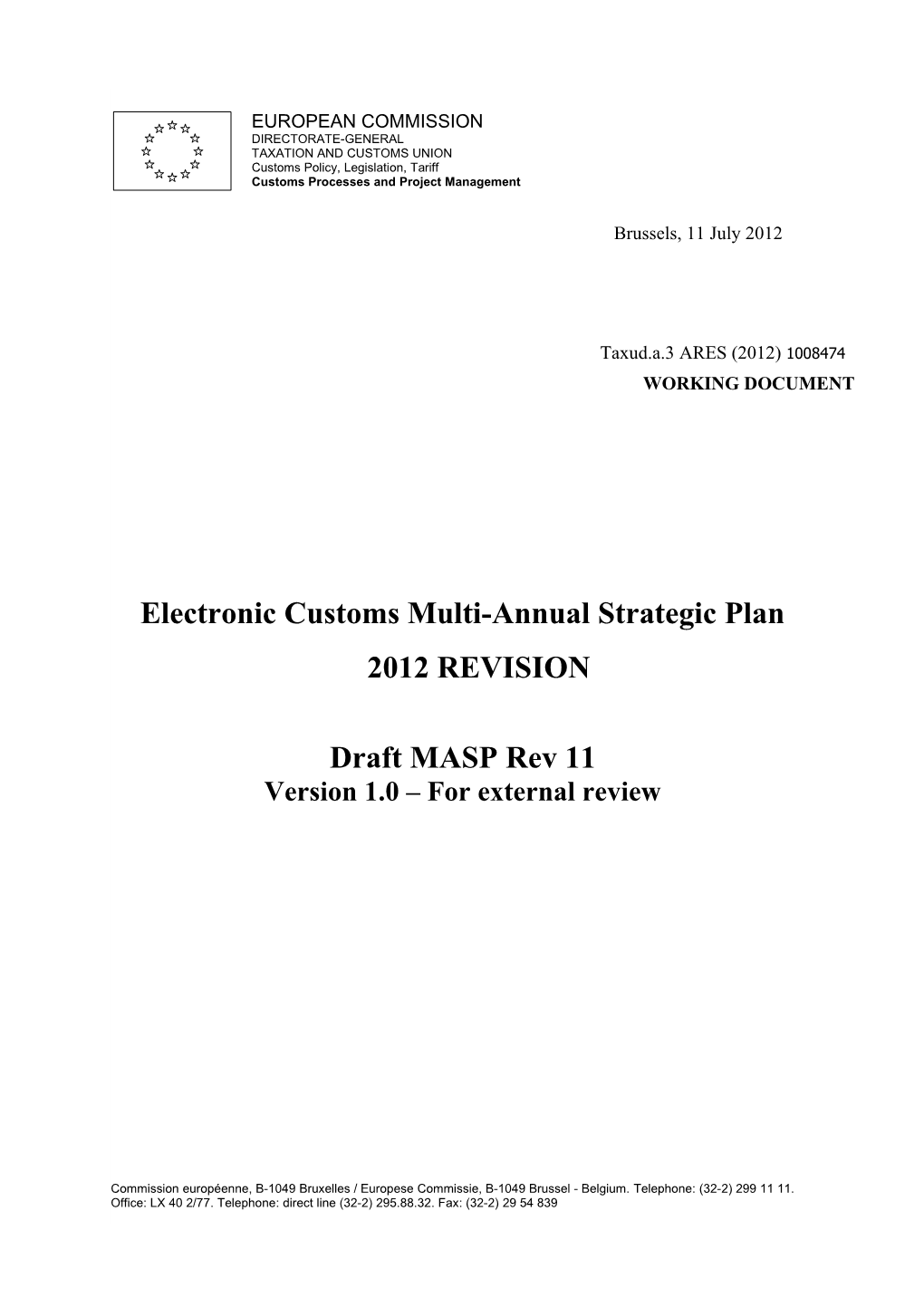 Electronic Customs Multi-Annual Strategic Plan