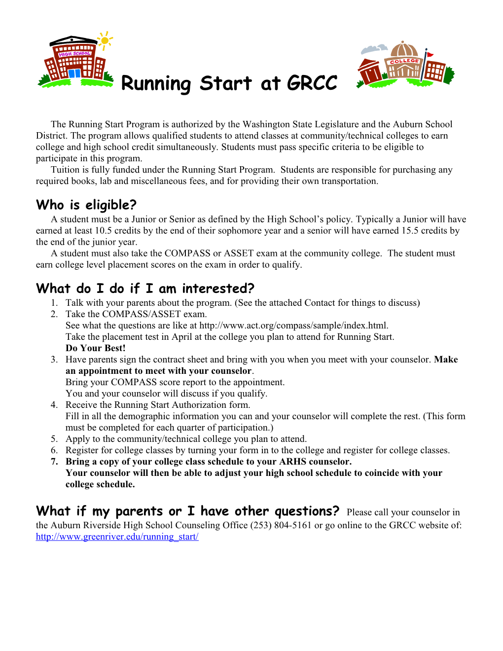 Running Start at GRCC