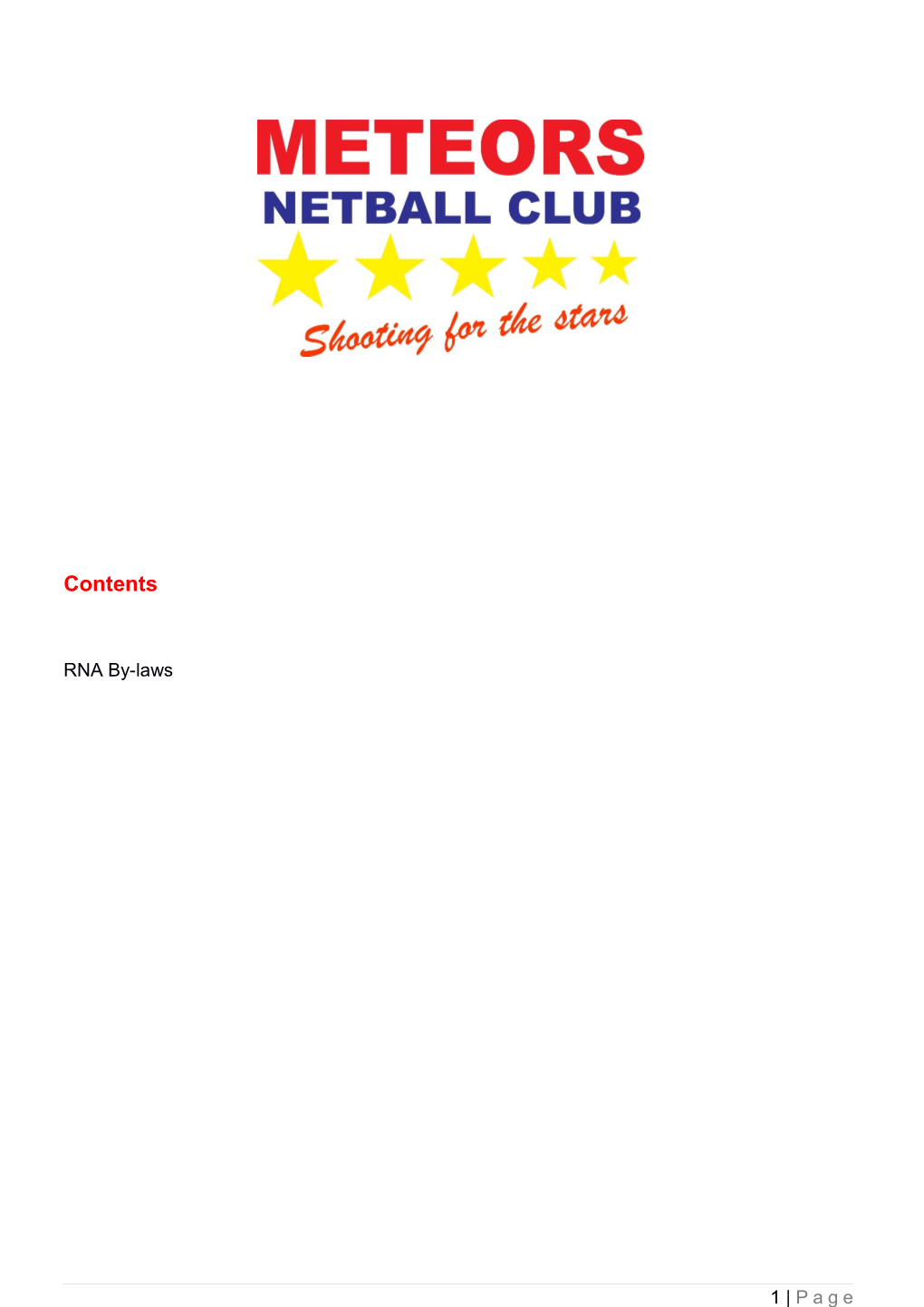 Meteors Netball Club Committee 2017