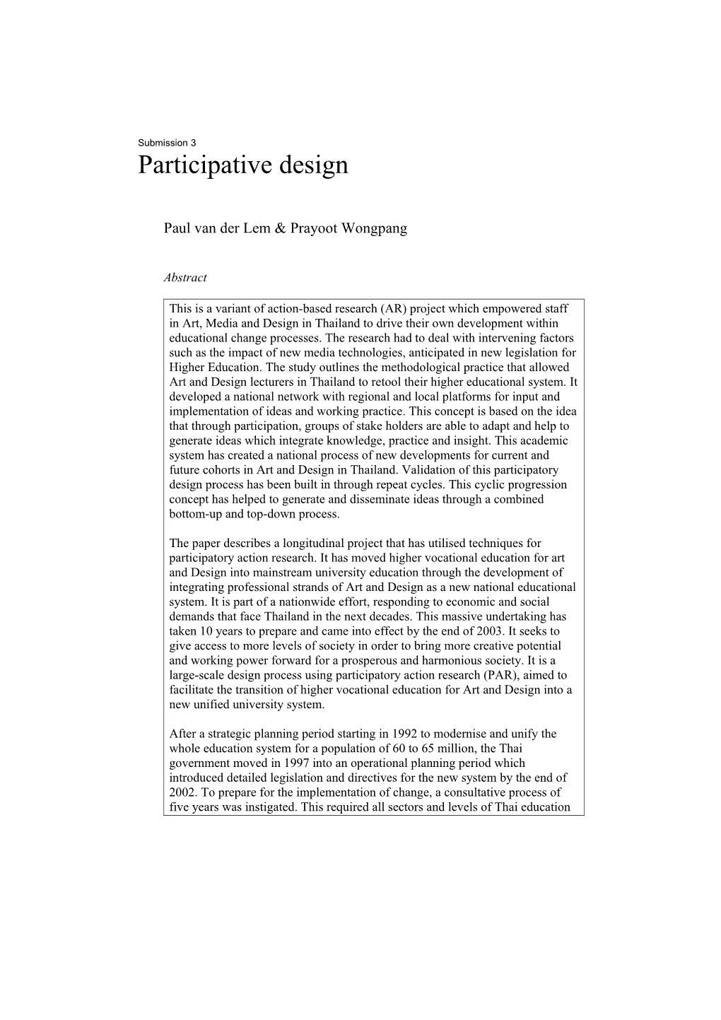 Participative Design