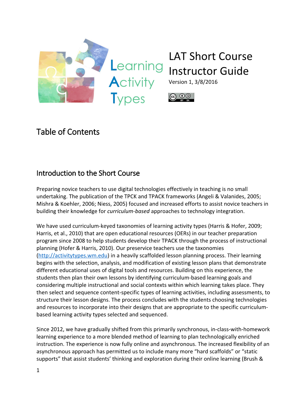 Introduction to the Short Course