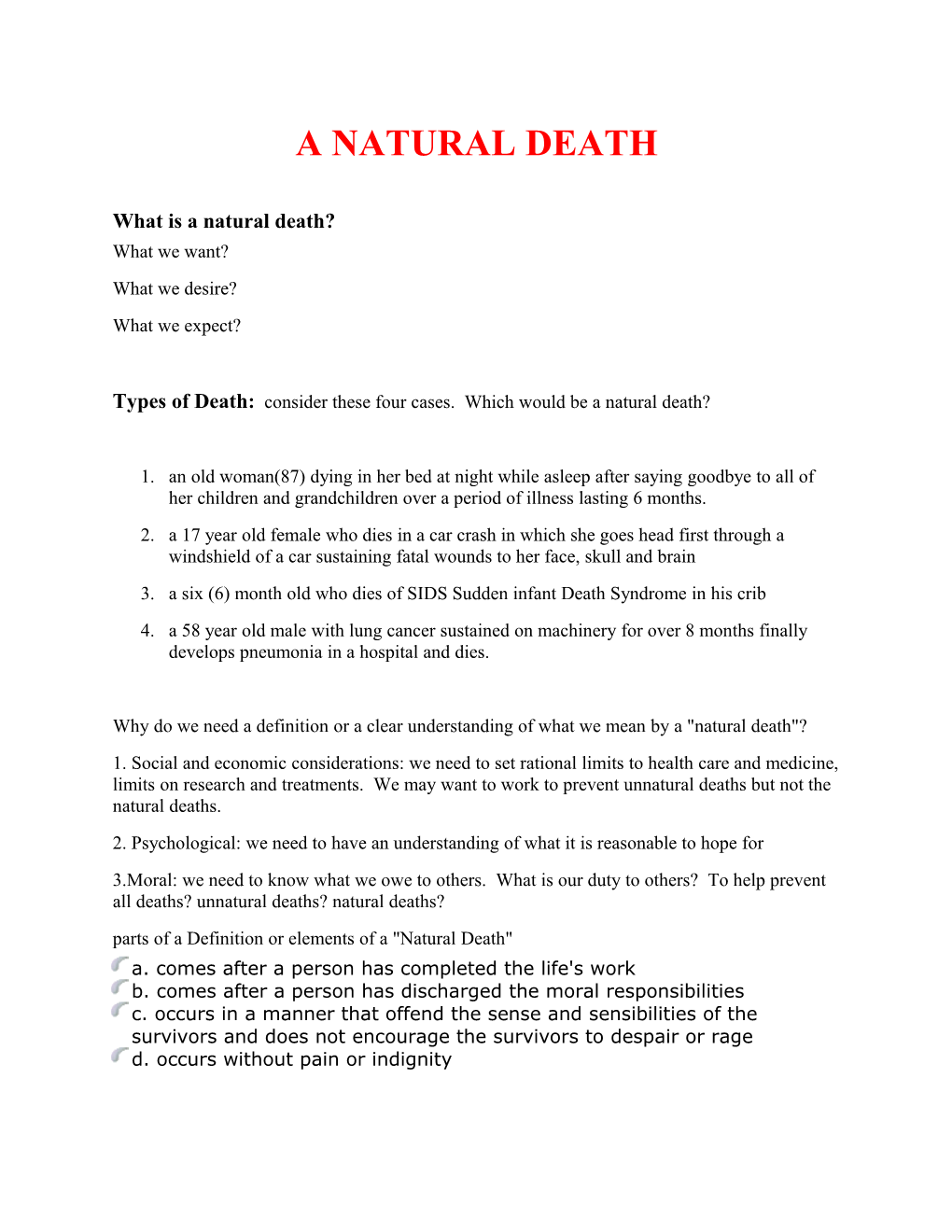 What Is a Natural Death?