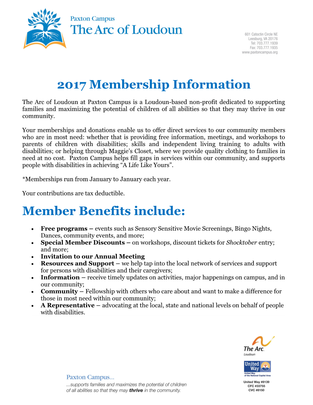 2017 Membership Information