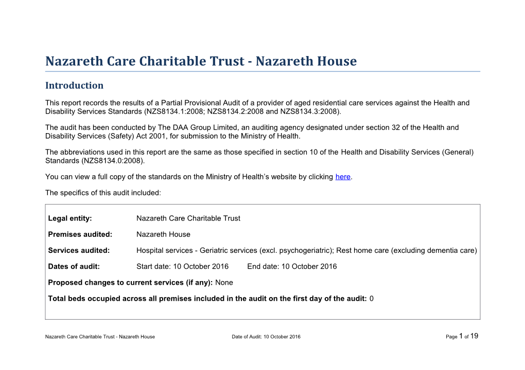 Nazareth Care Charitable Trust - Nazareth House