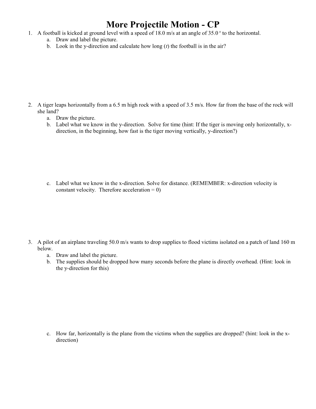 More Projectile Motion - CP