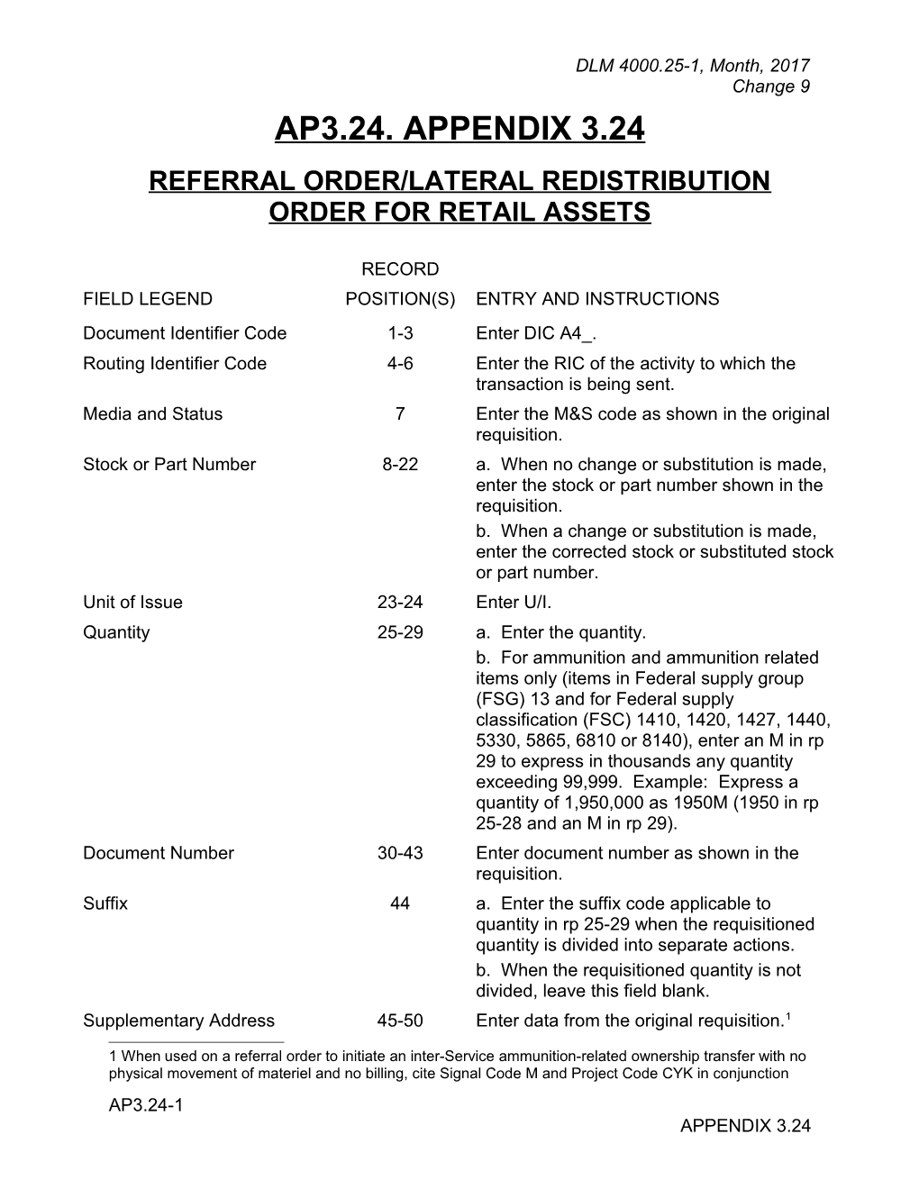 Appendix 3.24 - Referral Order/Lateral Redistribution Order Retail Assets