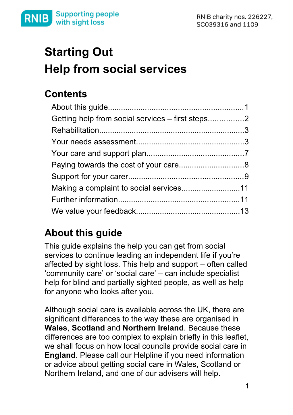 Help from Social Services