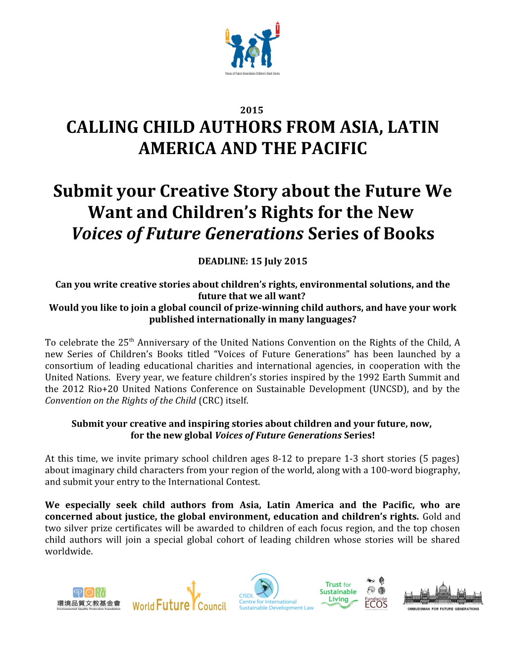 Calling Child Authors from Asia, Latin America and the Pacific