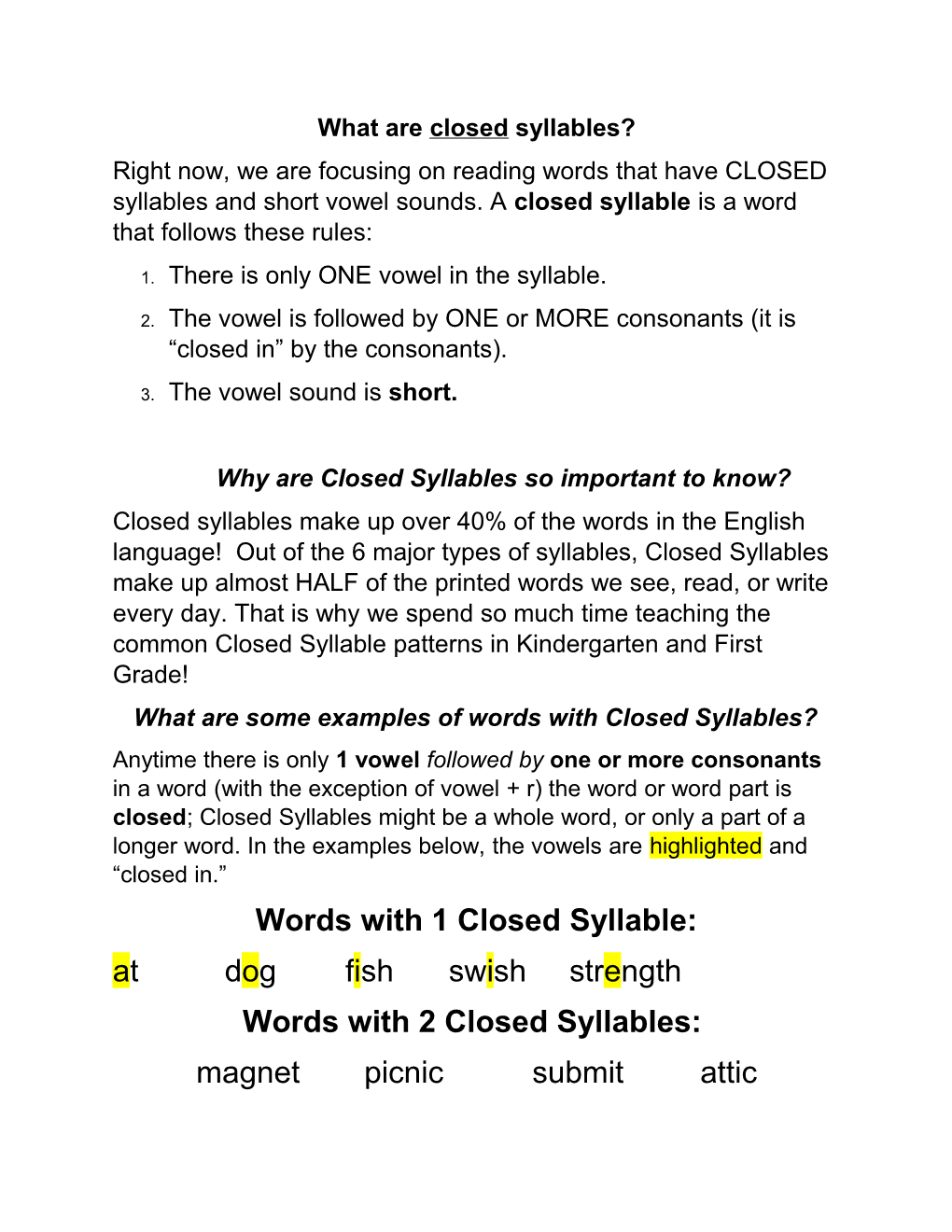 What Are Closed Syllables?