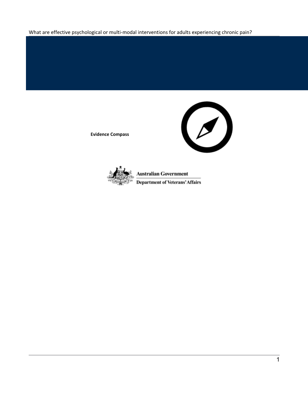 What Are Effective Psychological Or Multi-Modal Interventions for Adults Experiencing Chronic